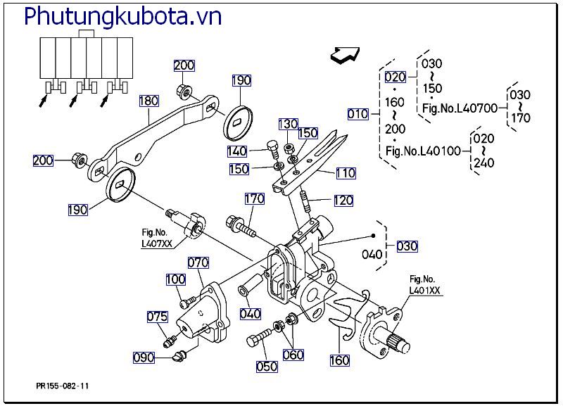 Cần và mỏ kẹp trồng cây bên trái